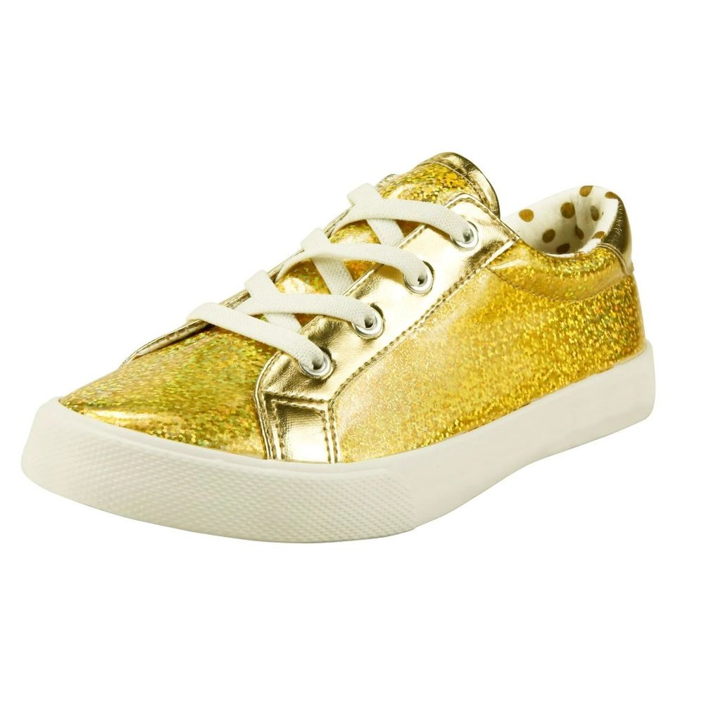 The Doll Maker Girls Chunky Glitter Sneaker - Gold - Size 2